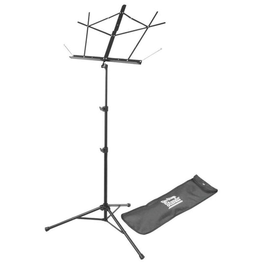 On Stage OSSM7222BB Sheet Music Stand with Tripod Base and Carrying Bag, Adjustable Height 20" - 52", Black