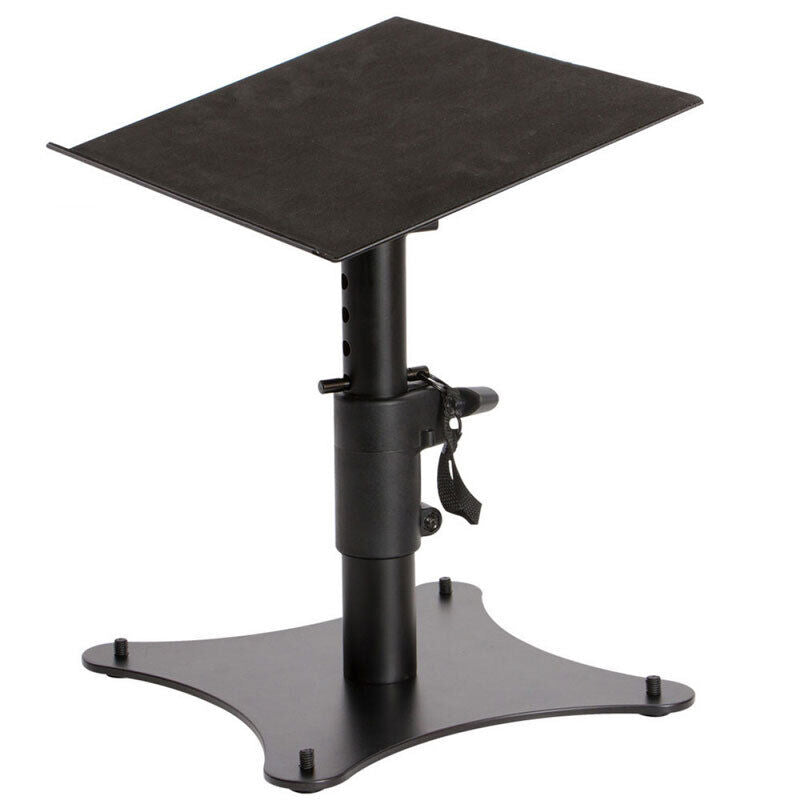 On Stage SMS4500P Desktop Studio Monitor Stands - Pair, Adjustable Height 9" to 12.5", 0-15 Degree Angle, Black Steel Construction — view 2