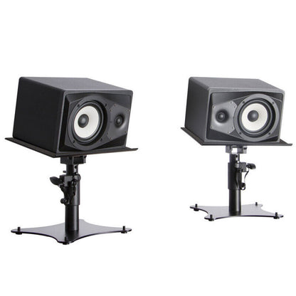On Stage SMS4500P Desktop Studio Monitor Stands - Pair, Adjustable Height 9" to 12.5", 0-15 Degree Angle, Black Steel Construction — view 3