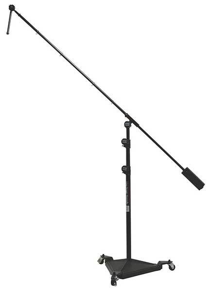On Stage Studio Boom Mic Stand with 17lb Base and Removable Casters, Adjustable Height 40-82", Includes Mini-Boom Adapter