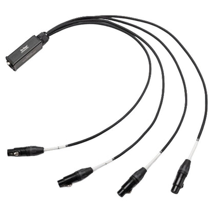 On Stage 4-Channel Signal Snake Cable (4 x XLR Female - RJ45) for Balanced Audio and Digital Protocols