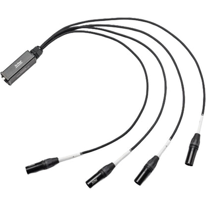 On Stage 4-Channel Signal Snake Cable (4 x XLR Male - RJ45) for Balanced Audio and Digital Protocols