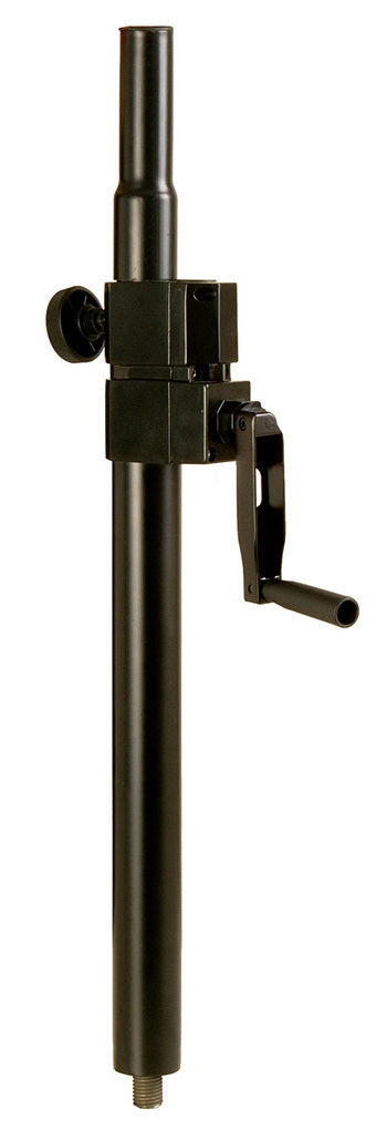 On Stage Crank-Up Subwoofer Attachment Shaft - M20 Thread, 30" to 42" Height Adjustable, Supports Up to 75 lbs, Diecast Zinc Components