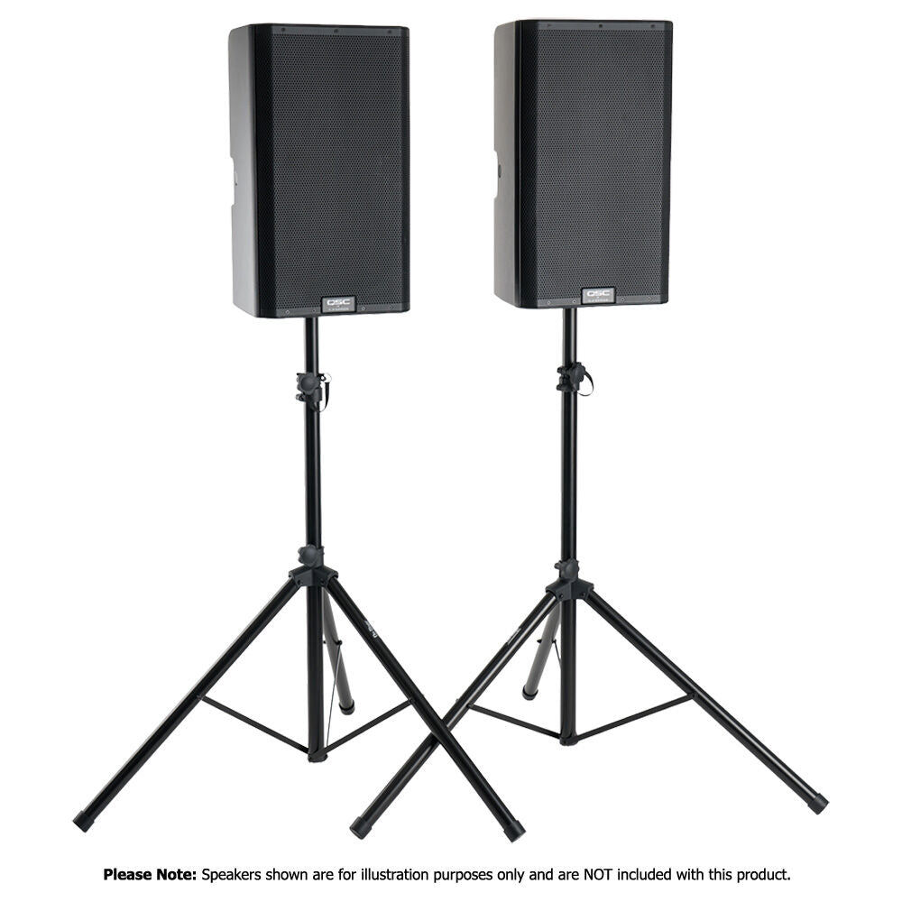 On Stage Speaker Stand Pack with Carry Bag for 2 Speakers, Adjustable Height, Heavy-Duty Construction — view 4