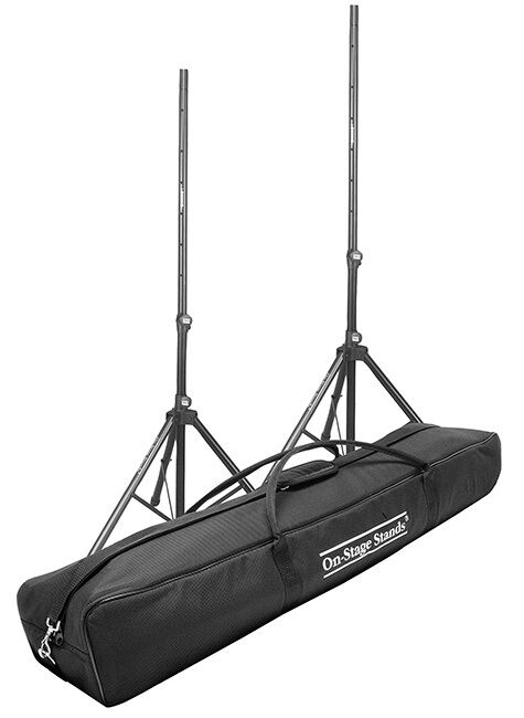 On Stage Deluxe Speaker Stand Pack with 2 Adjustable Speaker Stands and Carry Bag
