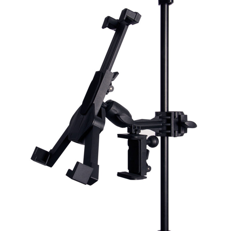On Stage TCM1500 Adjustable Tablet/Smart Phone Holder with Clamp and 360-Degree Rotation, Black