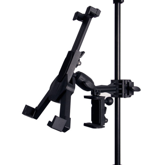 On Stage TCM1500 Adjustable Tablet/Smart Phone Holder with Clamp and 360-Degree Rotation, Black
