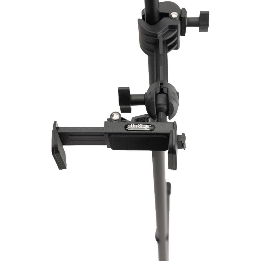 On Stage TCM500 Smartphone Holder for Mic Stands - Adjustable Clamp, 360° Pan, Fits Phones 2.37" - 4", Black — view 4