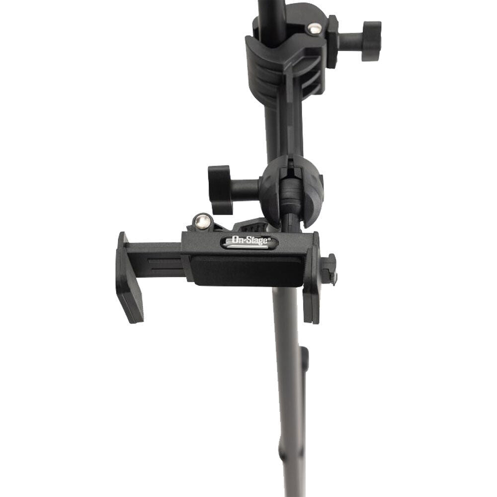 On Stage TCM500 Smartphone Holder for Mic Stands - Adjustable Clamp, 360° Pan, Fits Phones 2.37" - 4", Black — view 3