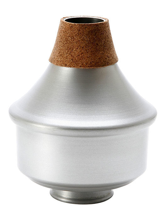 On Stage Trumpet Wah Wah Mute - Spun Aluminum, Natural Cork, 5.5" x 4", Silver, Ideal for Jazz and Other Genres