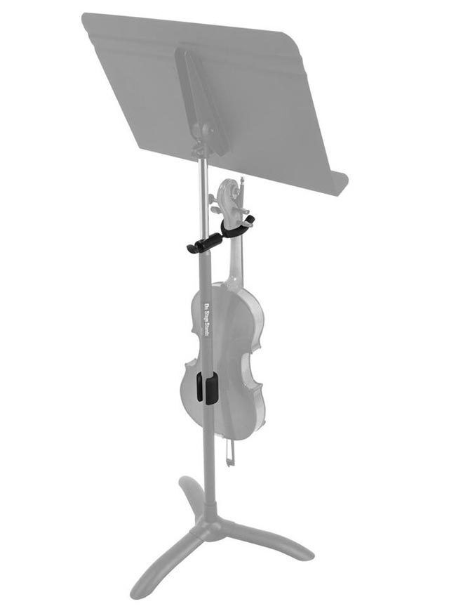 On Stage Violin Hanger for Music Stands, Adjustable Yoke, U-Mount Clamp, Bow Hanger, EVA Bumper, Supports Up to 8 lbs — view 2