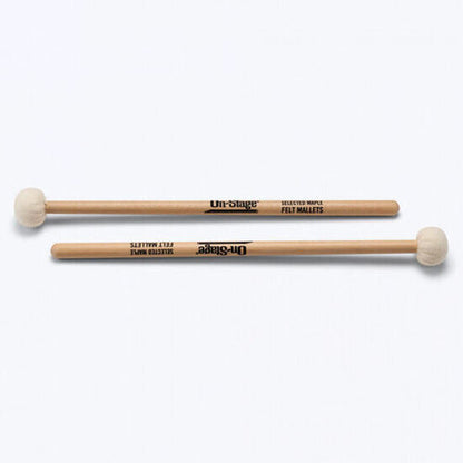 On Stage WPM200 Felt Tip Mallets with Maple Handles - 15" Length, 0.5" Diameter, Pair — view 3