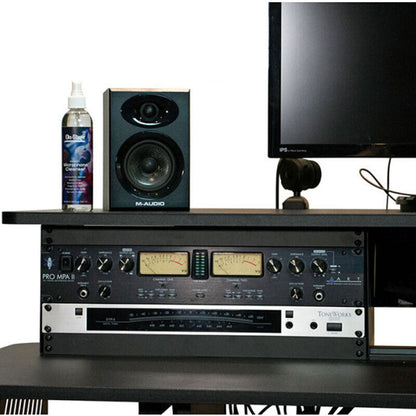 On Stage WS7700 Professional Large Studio Workstation, Black, Ergonomic Design, Heavy-Duty Z-Frame, 6U Rack Space, Dimensions: 56" x 32" x 38" — view 6