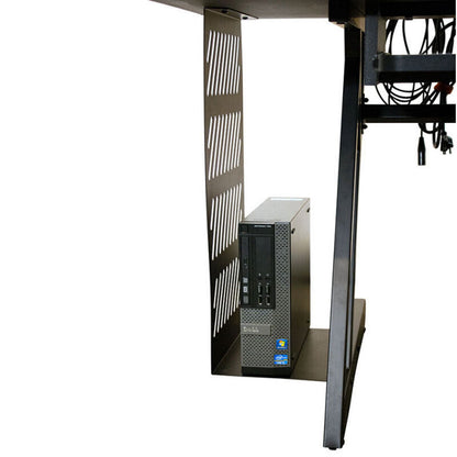 On Stage WS7700 Professional Large Studio Workstation, Black, Ergonomic Design, Heavy-Duty Z-Frame, 6U Rack Space, Dimensions: 56" x 32" x 38" — view 5