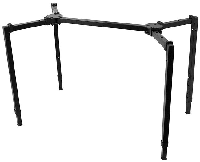 On Stage Heavy Duty Adjustable T-Stand for Keyboards, Mixers, Racks, DJ Coffins, and Speakers, 250 lbs Capacity, Black