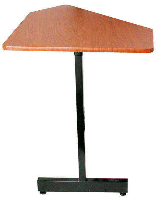 On Stage Workstation Corner Accessory Table - Rosewood/Black Steel Frame