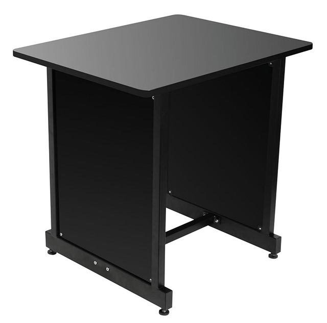 On Stage WSR7500B Wooden Rack Cabinet, 12 Space, Black Steel Frame, with Casters