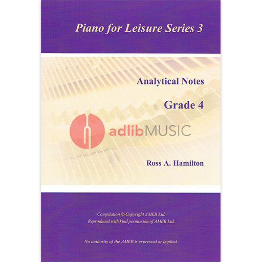 AMEB Analytical Notes PFL Series 3 Grade 4 by Ross Hamilton