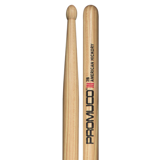 Promuco 18012B American Hickory 2B Wood Tip Drumsticks