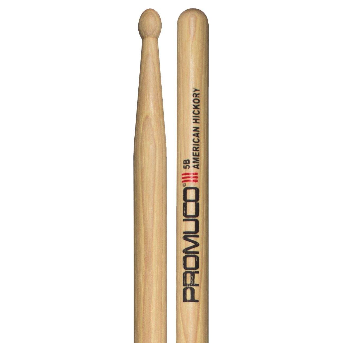 Promuco 18015B American Hickory 5B Drumsticks with Nylon Tip
