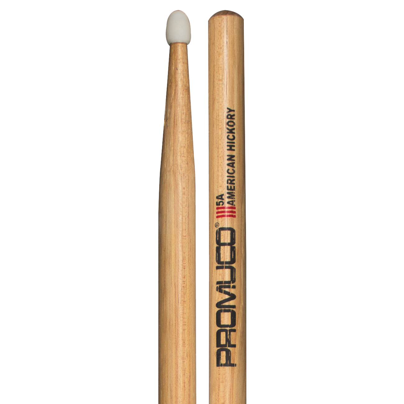 Promuco 1801N5A American Hickory 5A Drumsticks with Nylon Tip