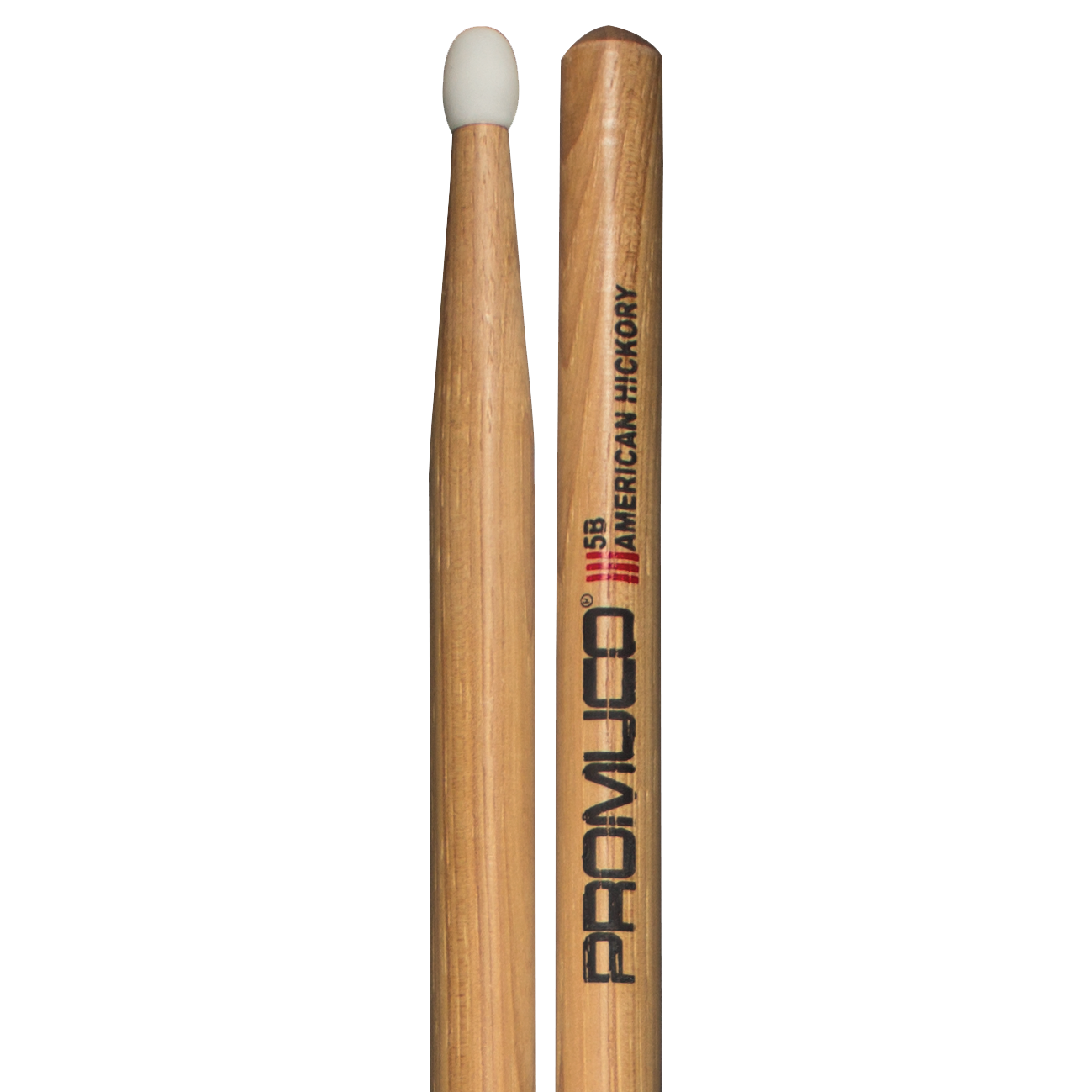 Promuco 1801N5B American Hickory 5B Drumsticks with Nylon Tip