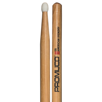 Promuco 1801N5B American Hickory 5B Drumsticks with Nylon Tip