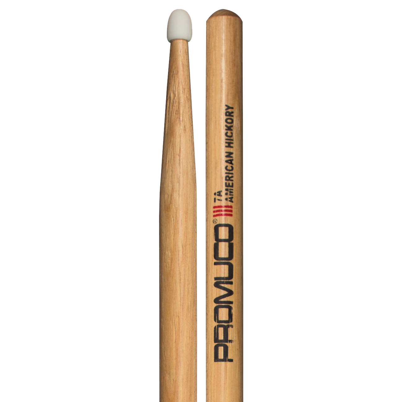 Promuco 1801N7A American Hickory 7A Drumsticks with Nylon Tip