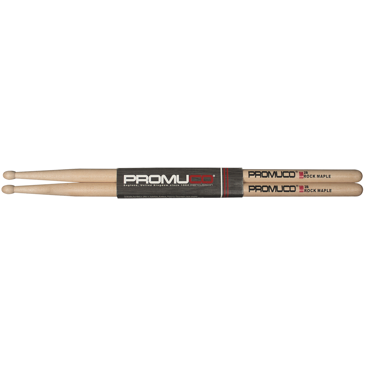 Promuco 18022B Rock Maple 2B Drumsticks with Wood Tip, 1.6cm Diameter, 40.6cm Length — view 3