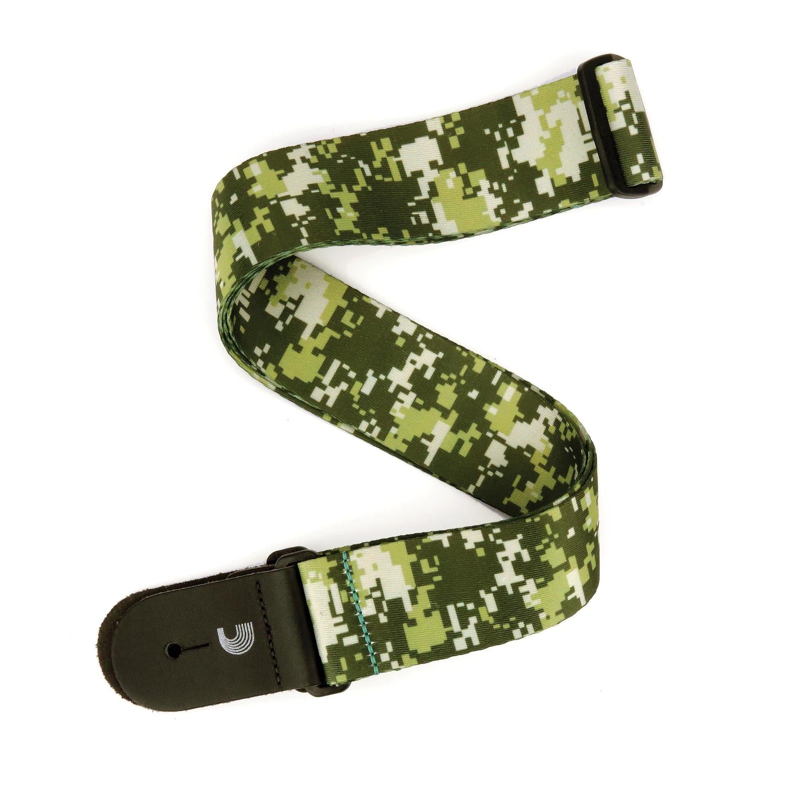 Digital Camo Guitar Strap, Green - by D'Addario
