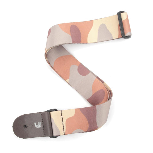 2 Inch Woven Guitar Strap, Camo - Brown, by D'Addario