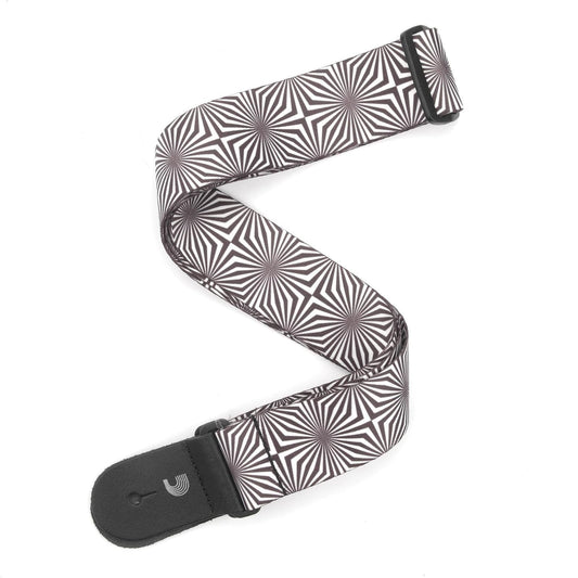 2 Inch Woven Guitar Strap, Optical Art - White, by D'Addario