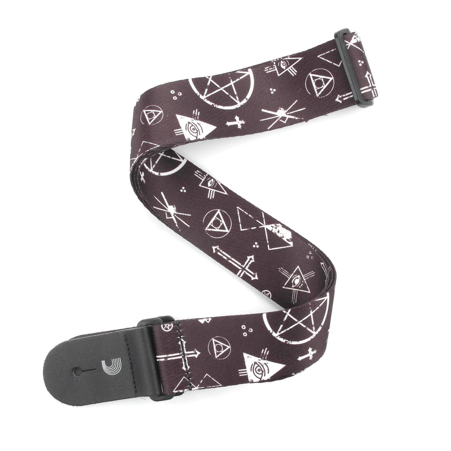 2 Inch Woven Guitar Strap, Mixed Symbols - Black & White, by D'Addario