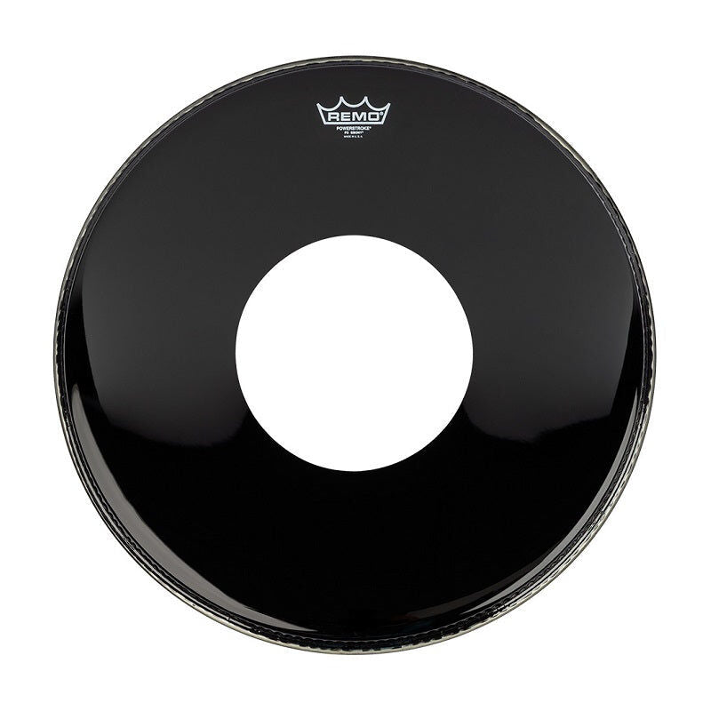 Remo P3-1020-CH Powerstroke 3 Ebony 20" Bass Drum Front Head with 8" Centre Hole