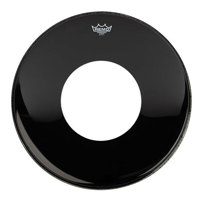 Remo P3-1020-CH Powerstroke 3 Ebony 20" Bass Drum Front Head with 8" Centre Hole — view 2