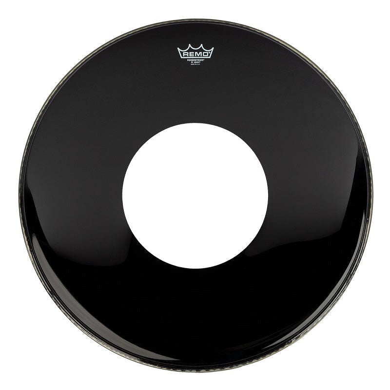 Remo P3-1020-CH Powerstroke 3 Ebony 20" Bass Drum Front Head with 8" Centre Hole — view 3