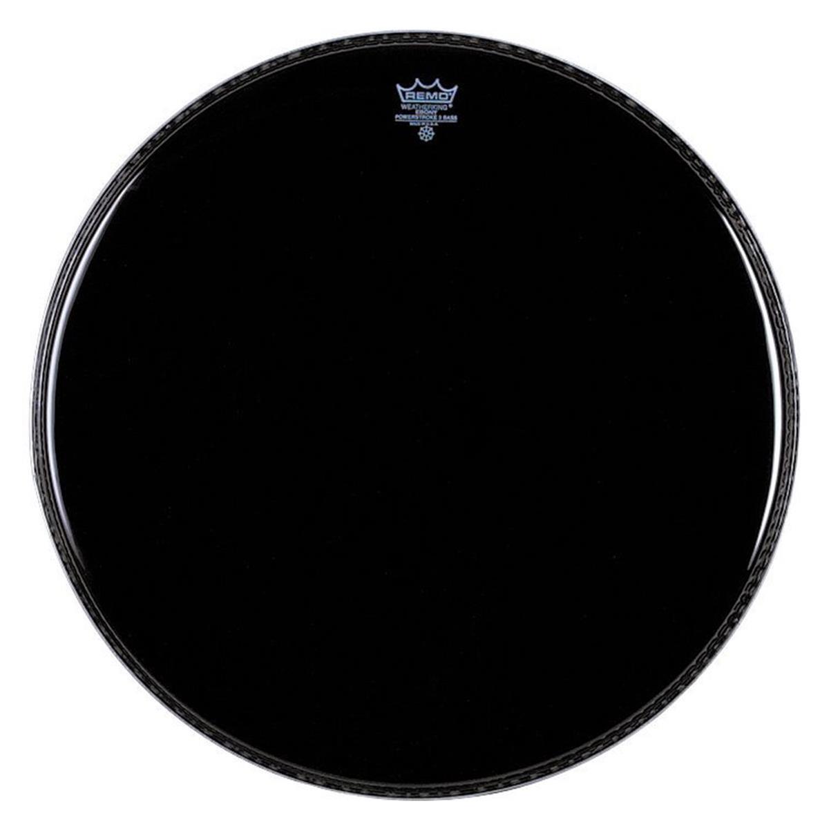 Remo 24" Powerstroke 3 Ebony w/ 5" Black Dynamo
