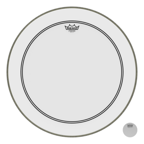 Remo P3-1220-C2 Powerstroke 3 Smooth White 20" Bass Drumhead with Impact Patch