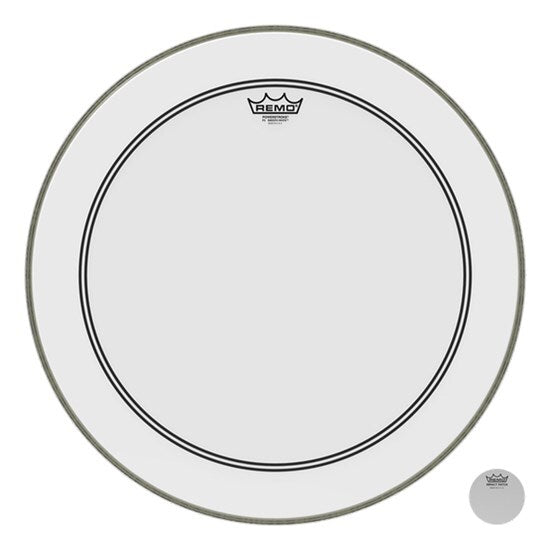 Remo P3-1222-C2 Powerstroke 3 Smooth White with Impact Patch, 22"
