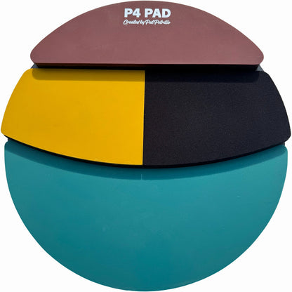 Pat Petrillo P4 Multi-Surface Practice Pad - 12" Diameter, 4 Surfaces, Silicone & Rubber, Portable Drumming Tool