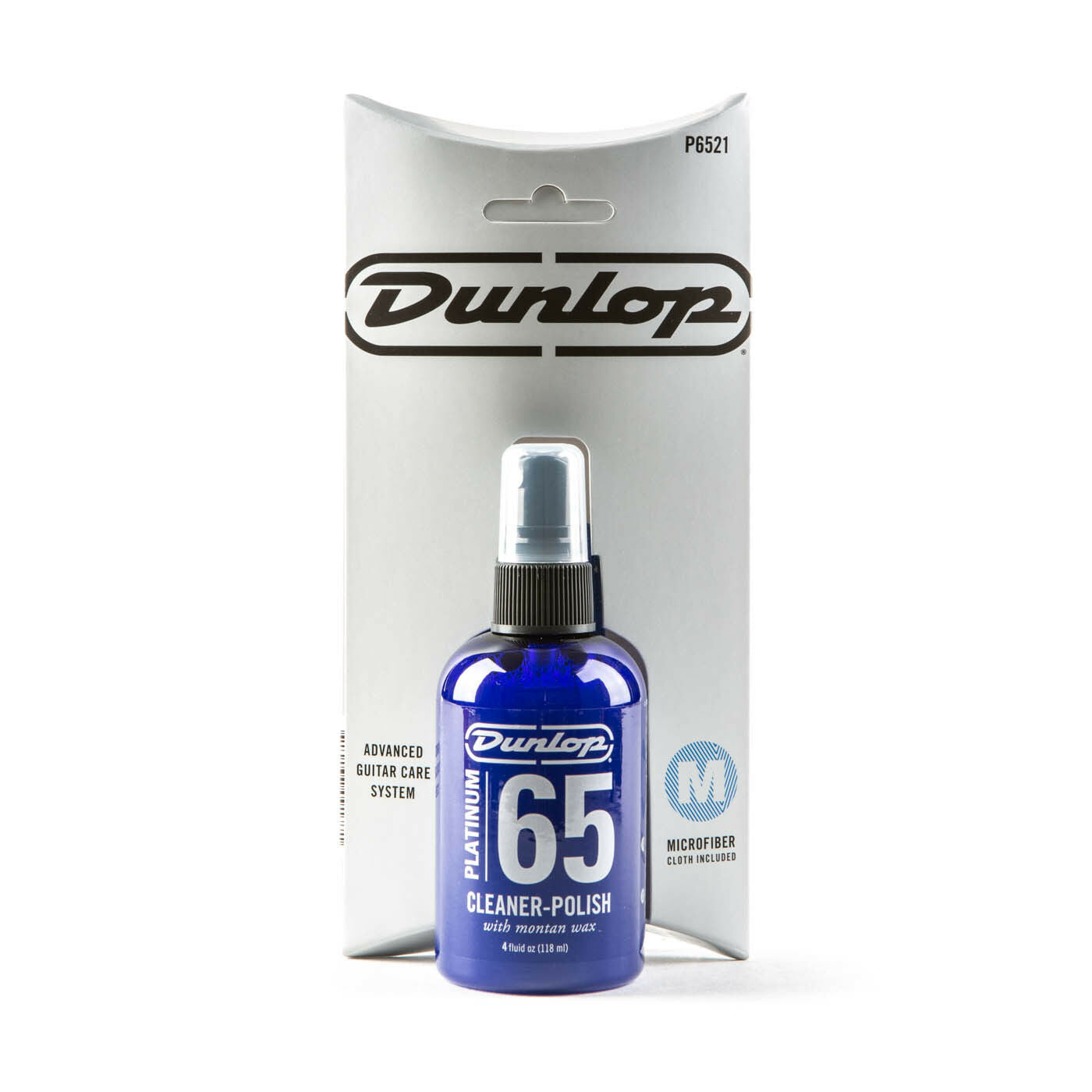Jim Dunlop Platinum 65 Guitar Cleaner Polish 118ml & Cloth Pack P6521