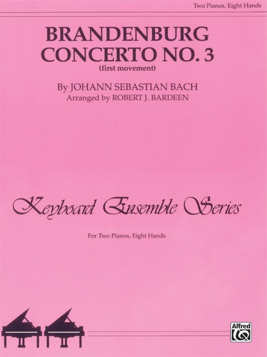 Brandenburg Concerto No 3 for 2 Pianos Four Hands Sheet Music