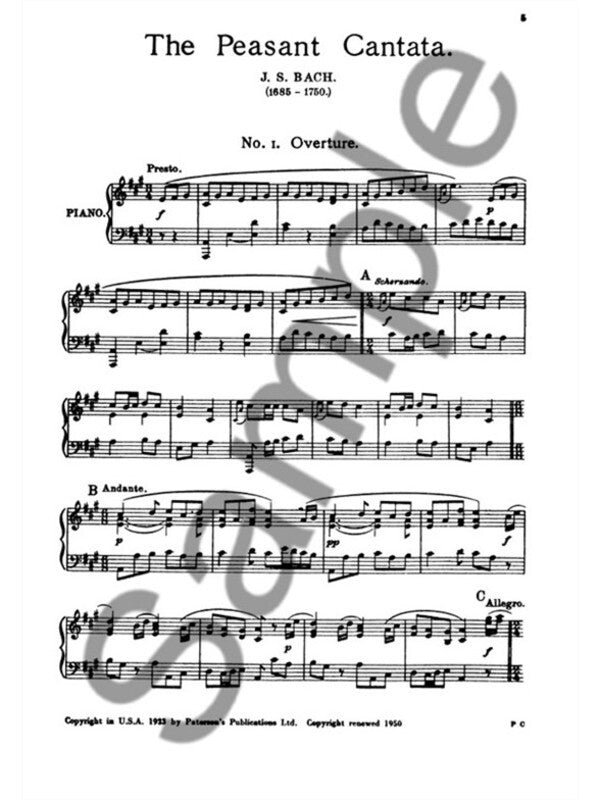 Bach Peasant Cantata SATB Ed.Diack(Arc)