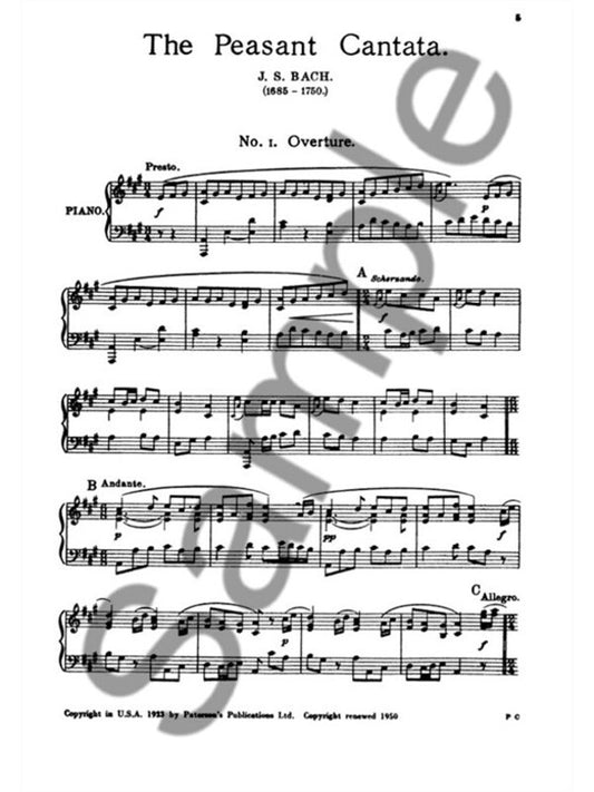 Bach Peasant Cantata SATB Ed.Diack(Arc)