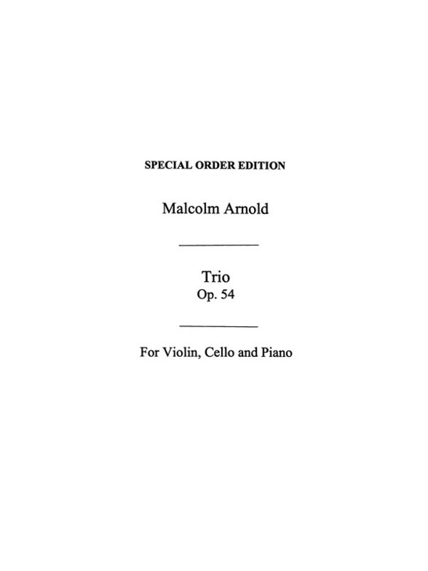 Arnold Piano Trio Op54 Score/Pts(Arc) Book