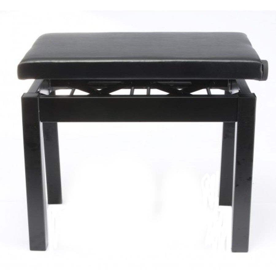 Casio Adjustable White Piano Bench with Heavy Duty Metal Construction and Padded Leather Look Seat