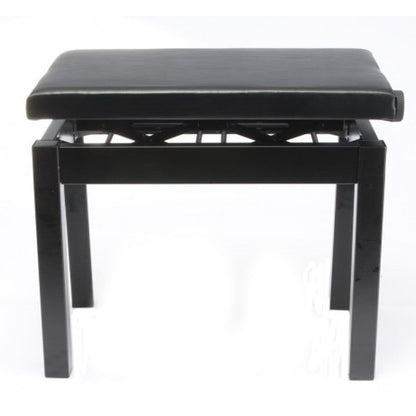 Casio Adjustable White Piano Bench with Heavy Duty Metal Construction and Padded Leather Look Seat