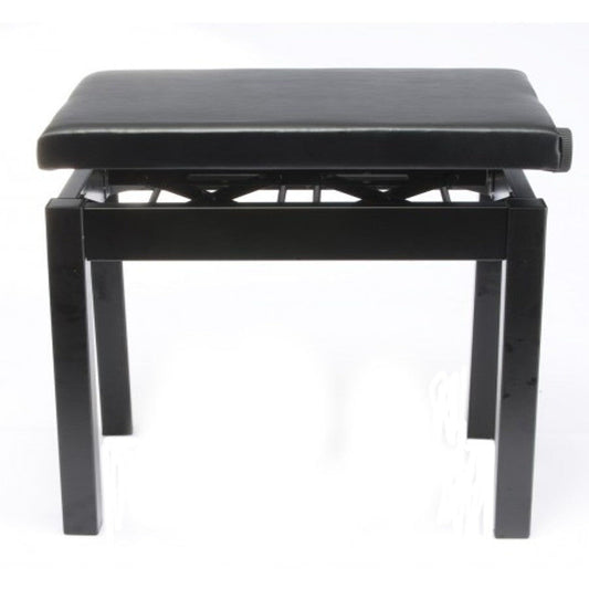 Casio Adjustable White Piano Bench with Heavy Duty Metal Construction and Padded Leather Look Seat