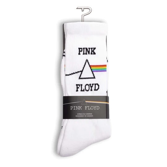 Perris Licensed Pink Floyd "Dark Side of the Moon" Large Crew Socks - White (1 Pair)