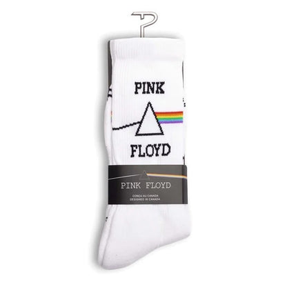 Perris Licensed Pink Floyd "Dark Side of the Moon" Large Crew Socks - White (1 Pair)